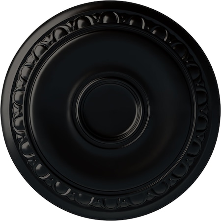 Ekena Millwork Caputo Ceiling Medallion (Fits Canopies up to 6"), Hand-Painted Jet Black, 24 1/4"OD x 1 1/2"P CM24CABLF